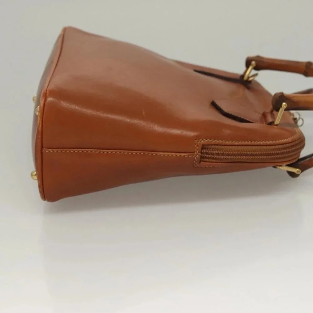 GUCCI Hand Bag Leather Brown Gold 000 2214 0290 Auth ep9714 - Picture 3 of 16